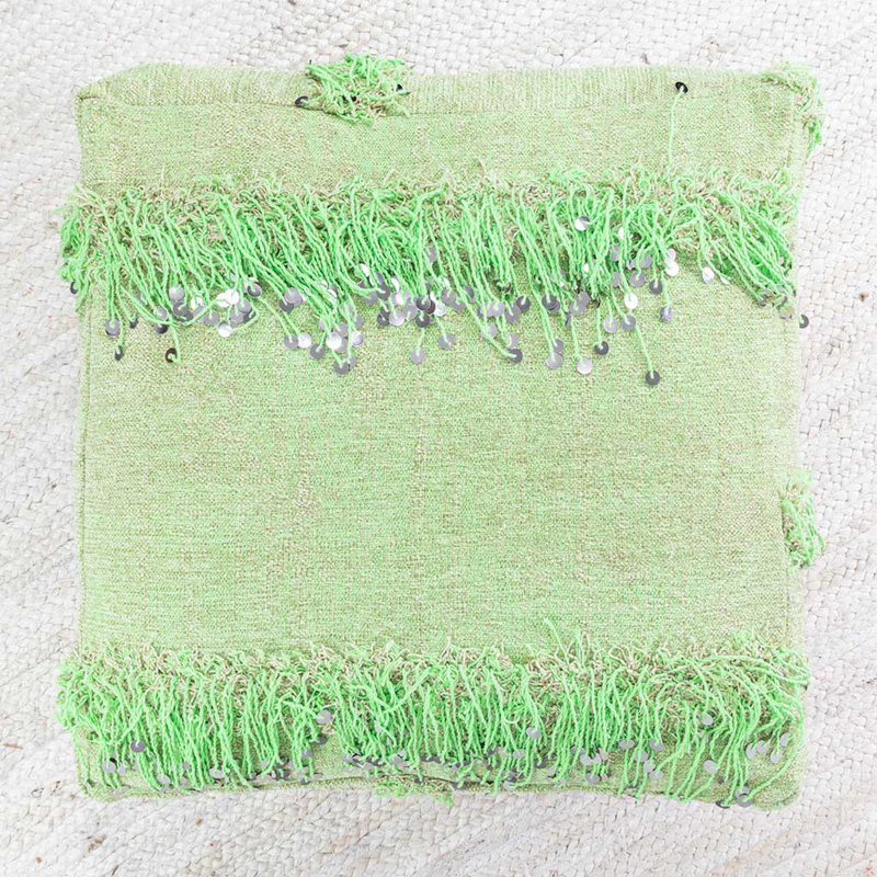 Repose-pieds Bernina, Mélange de laine et de coton vert