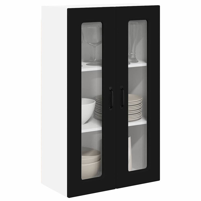 Vidaxl Kitchen Wall Cabinet Brown Oak 60 X 31 X 100 Cm Engineered Wood, 100cm H x 60cm W x 31cm D, Black