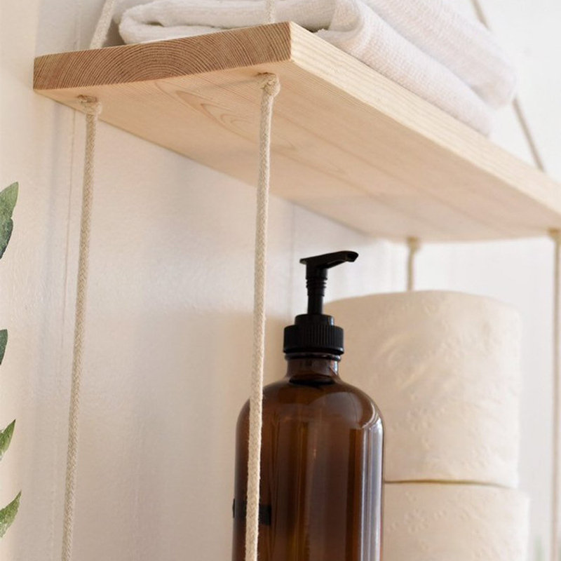 Tablette murale faite à la main (2 pièces), couleur noyer, 15,7 x 5,5 x 0,8 po | 100% bois d'épinette, design scandinave moderne | Parfait pour la décoration intérieure, l'organisation et la présentation | Facile à installer au mur, solution de rangement élégante et fonctionnelle