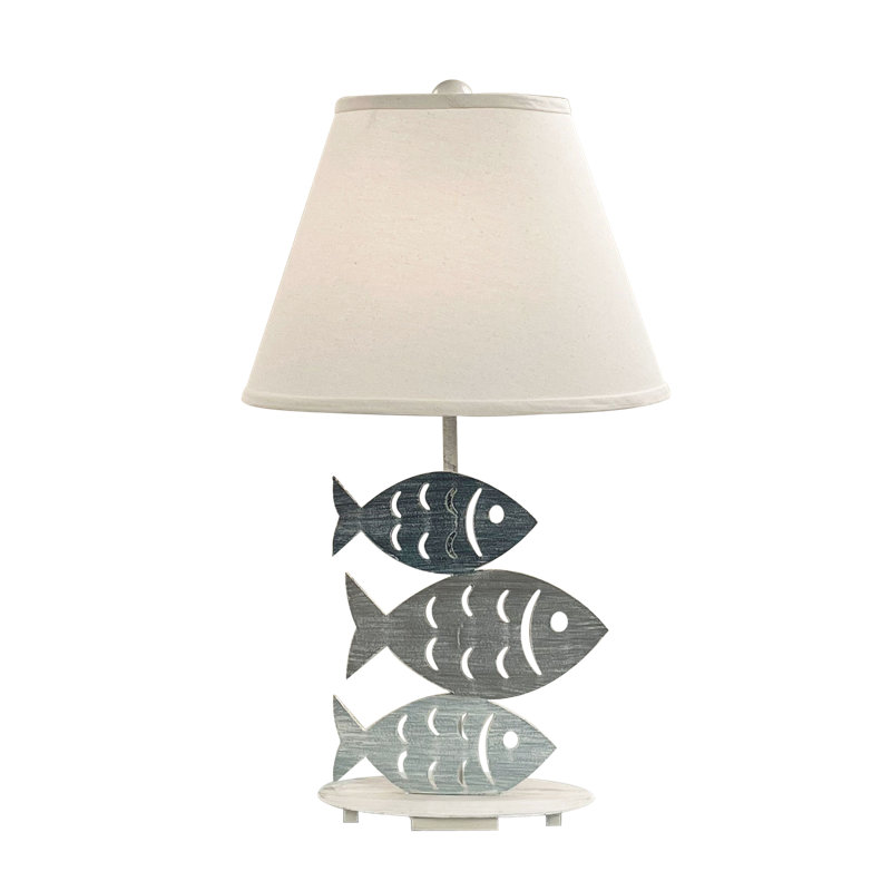 Lampe de table Janvika, H 28,5 po x l 11 po x P 15 po, Bleu marine / gris