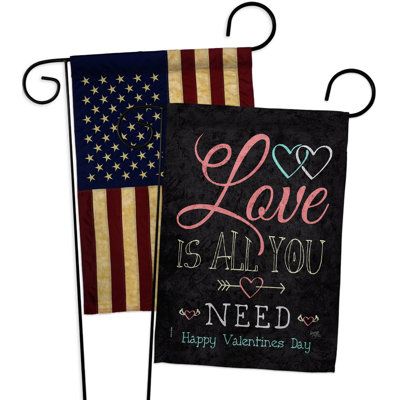 Double Sided 18.5'' H x 13'' W Polyester Valentine's Day Garden Flag