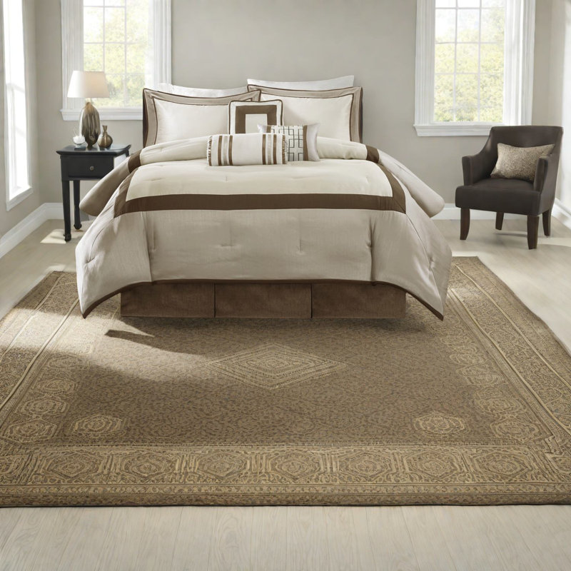 Ensembles de literie luxueux pour très grand confort en polyester brun taupe