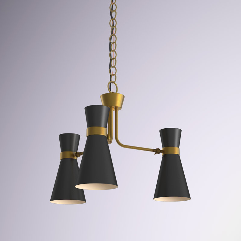 Lustre unique à 3 lumières Rhiannon, Laiton héritage