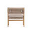 Chaise longue OMI en acacia et coussin beige