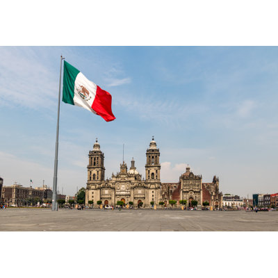 Panoramic View Of Zocalo And Cathedral - Mexico City, Mexico by Diegograndi - Wrapped Canvas Print