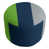 Argent / bleu foncé / vert clair