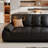 Black Marshmallow Retro Straight Sofa