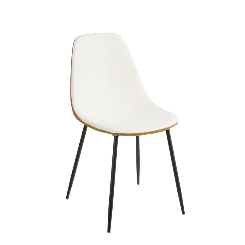 Ihlen 40cm H Polyester Upholstered Side Chair, White/Orange