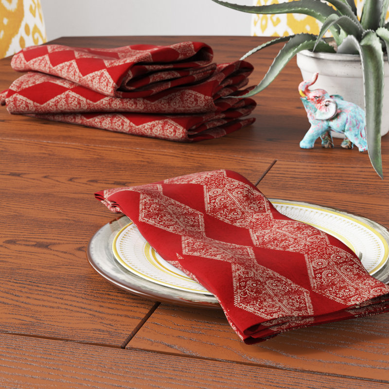 Ensemble de serviettes 4 pièces Harrel, Rouge