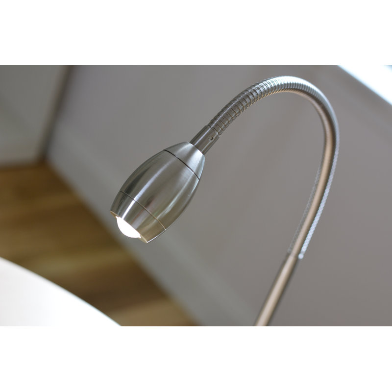 Lampe de bureau argentée 17 po Solari, Nickel