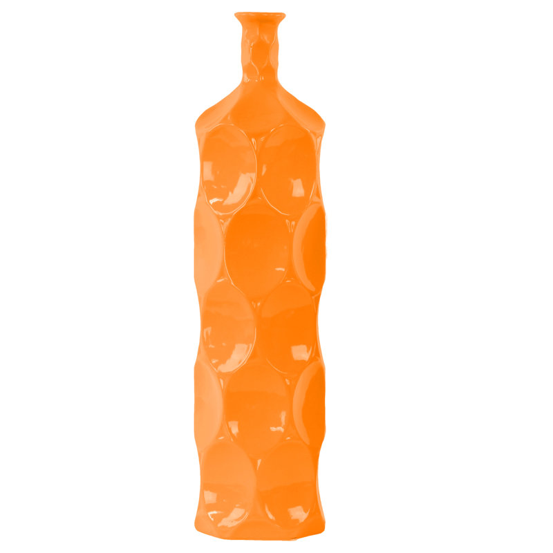 Vase de table 17,75 po Eaglin, H 22 po x l 5,5 po x p 5,5 po, Orange