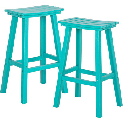 Patio Bar Stool, Outdoor Bar Chairs With Footrest by Arlmont & Co.