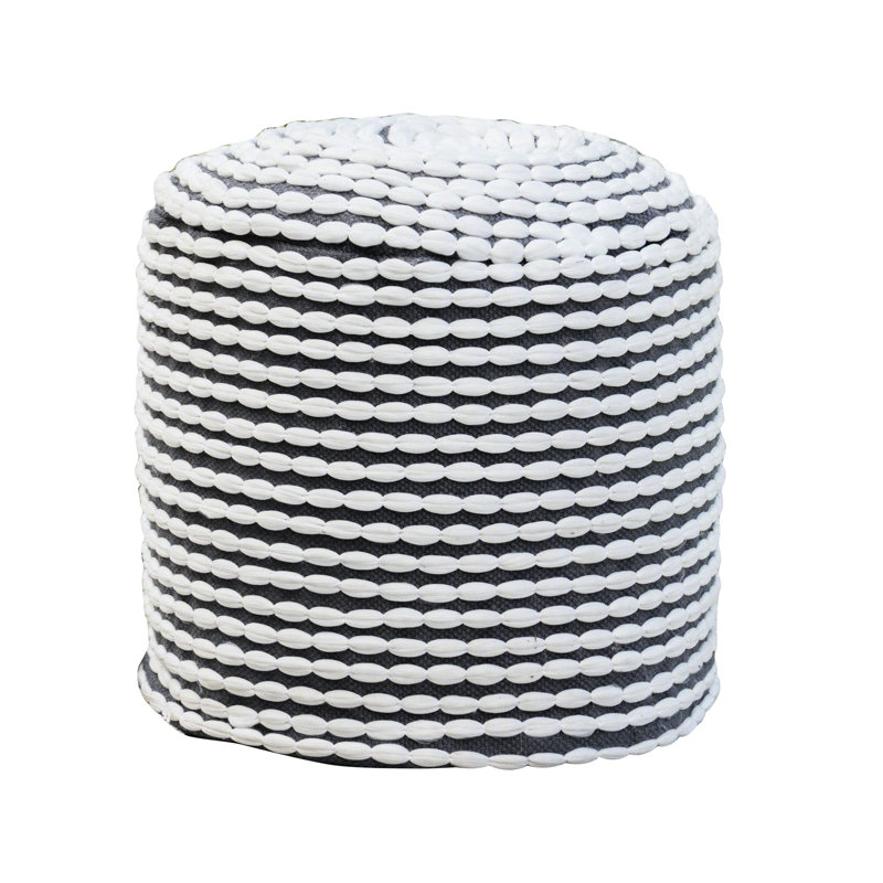 Pouf cylindrique blanc fabriqué à la main - capacité géométrique de 250 lb d'eau pour l'intérieur, Blanc