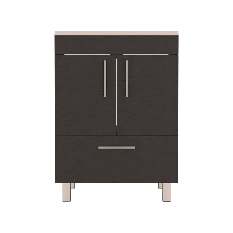 Meuble-lavabo simple avec armoire à double porte et un tiroir - plateau supérieur 29,5 po