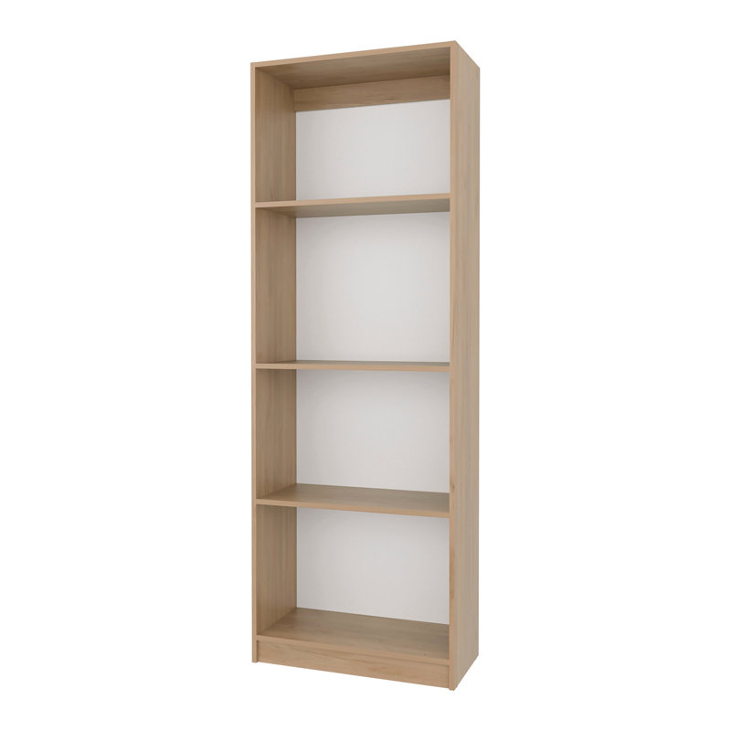 Bibliothèque à 4 tablettes en chêne naturel et blanc