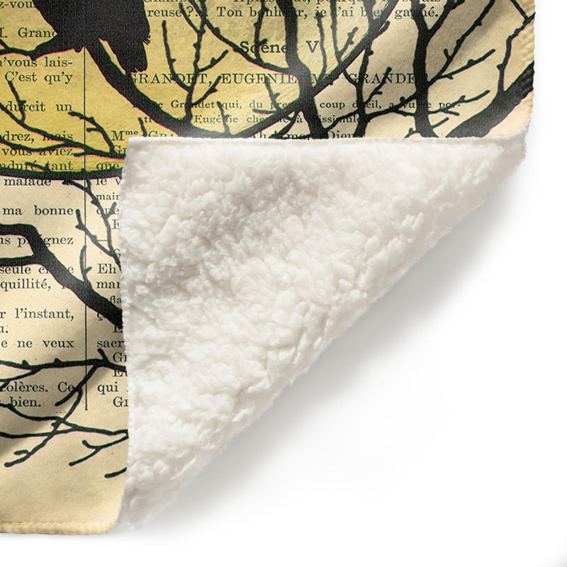  Couverture chouette lune, 51 po x 60 po