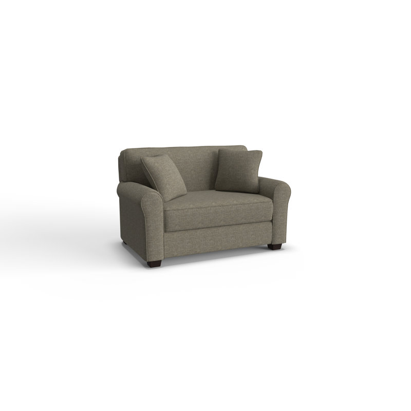 Shannon Upholstered 56'' Sleeper Sofa, Dark Walnut, Slate
