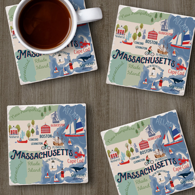 Ensemble de sous-verres 4 pièces Thirstystone Massachusetts