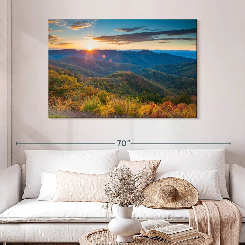 Alvord, coucher de soleil d'automne, Blue Ridge Mountains, H 32 po x l 48 po