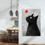 Chat noir, boule rouge, art mural moderne-129149739