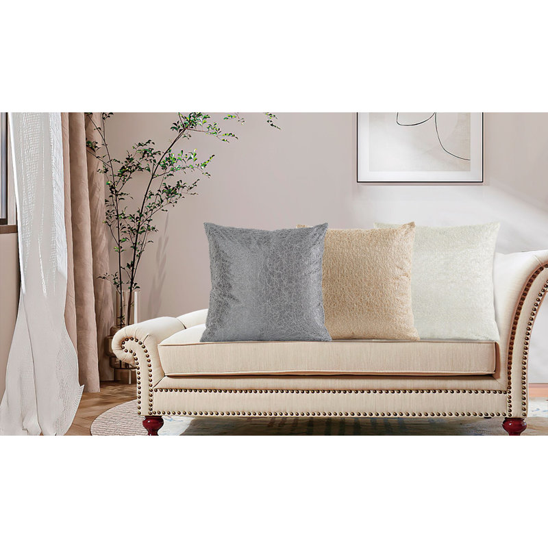 Ornate Mesh Lace Pattern Pillow Cover, Antique Gold