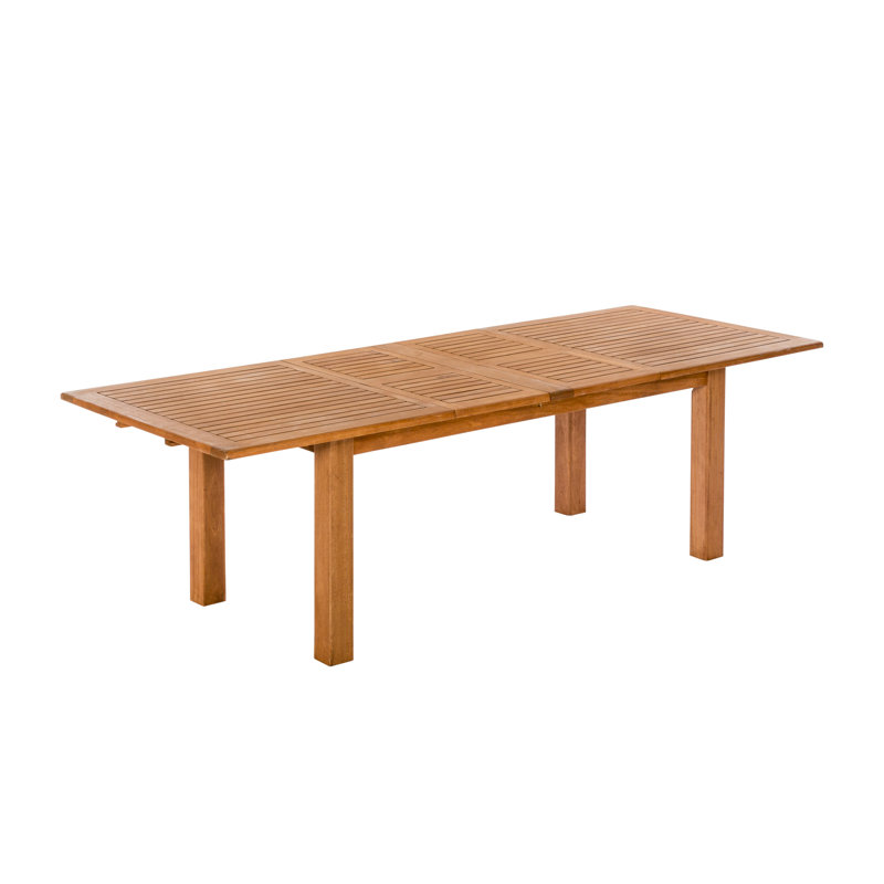 Aaleiah 6 - Person Solid Wood Patio Dining Set Extendable Rectangular Table