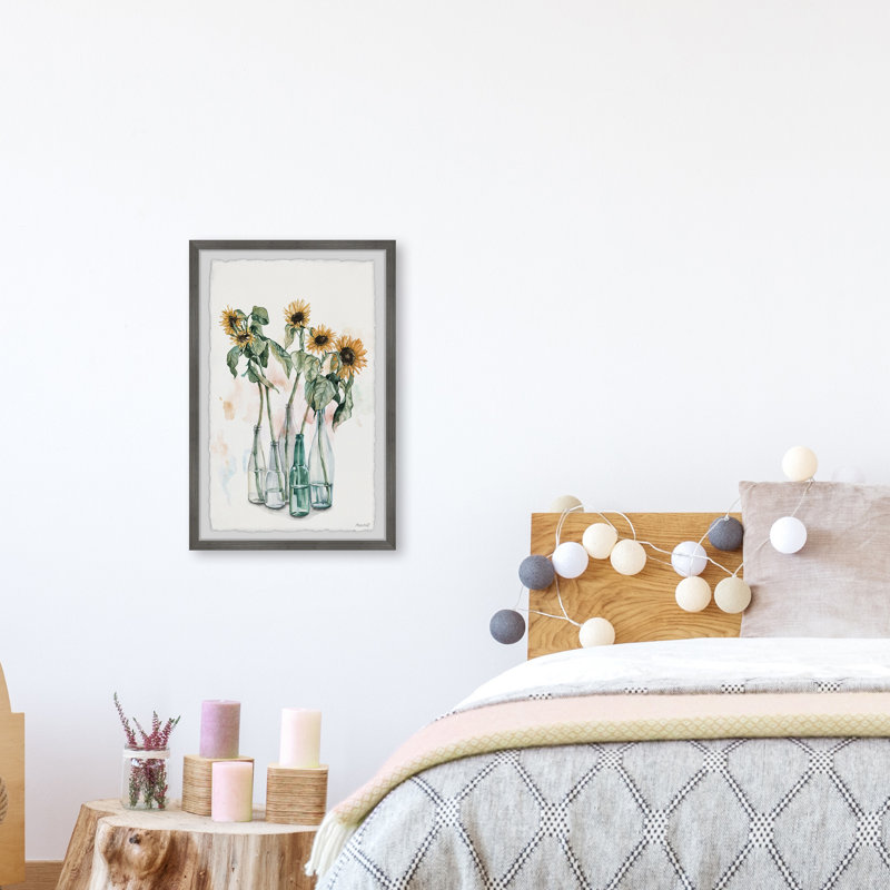«Sunflower And Wilted Leaves II», reproduction encadrée, H 24 po x l 16 po x P 1,5 po