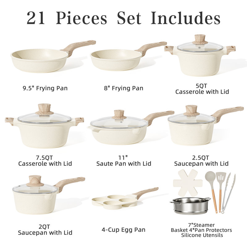 18 - Piece Non-Stick Aluminum Cookware Set