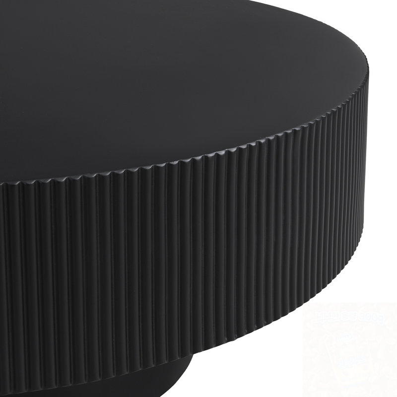 Table basse ronde avec base robuste, Noir