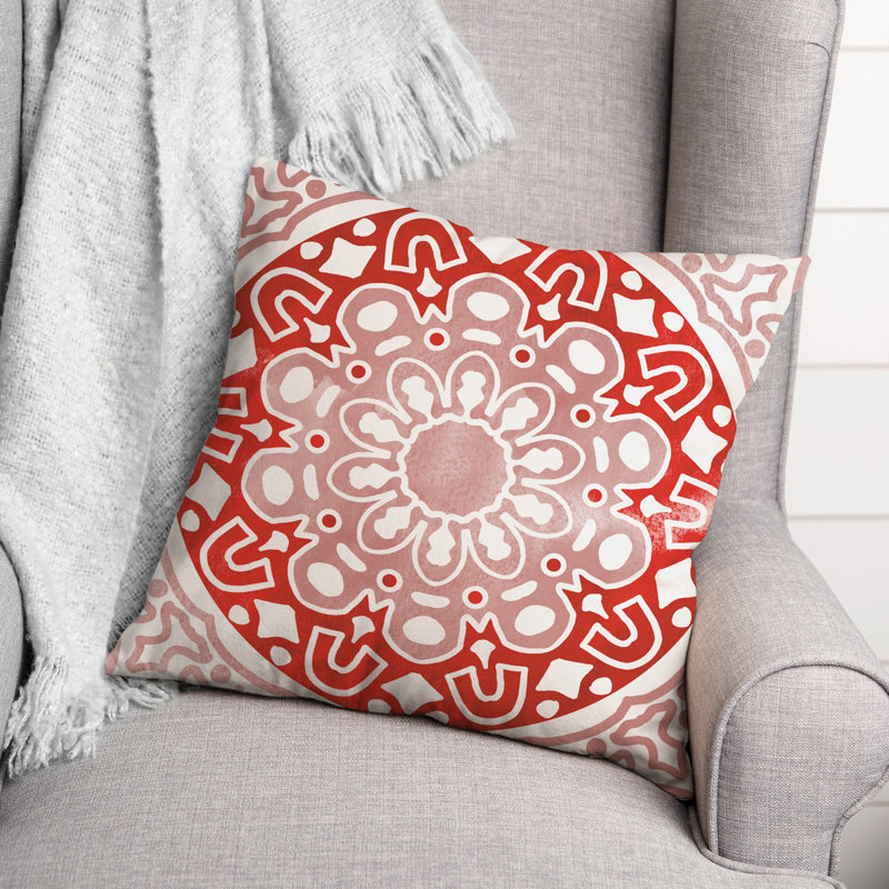 Outdoor Square Pillow Cover & Insert, Red