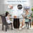 36 Inch Round Dining Table Set For 4, Mid Century Modern Small Scale 4 Leg Dining Tables & Upholstered Dining Chair Set For Dining Room Kitchen Apartment-1186320088