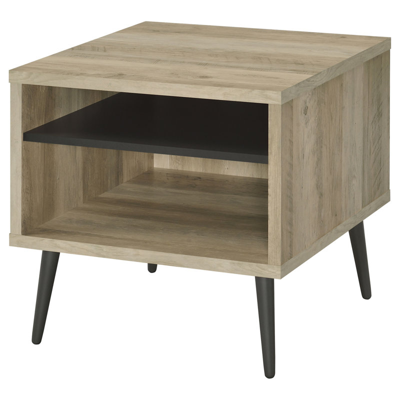 Balboa Distressed Pine Square Engineered Wood Side End Table
