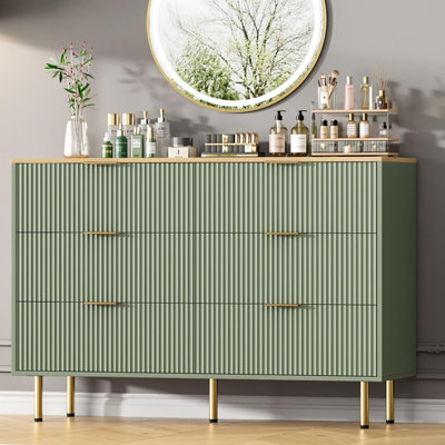 Fluted Wood Dresser 7 Drawers Dresser by Mercer41