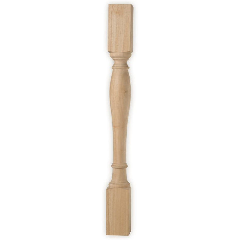 Unfinished Turned Rubberwood Table Post, 35.5" x 3.5"
