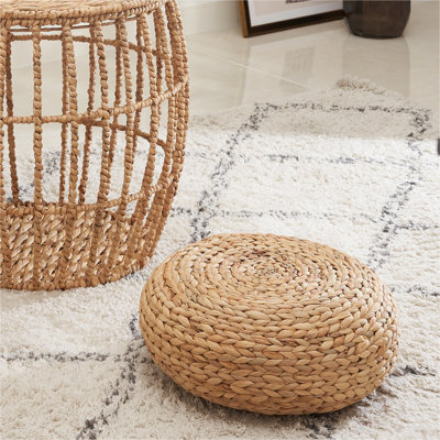 Water Hyacinth Woven Tatami Floor Cushion by Beachcrest Home