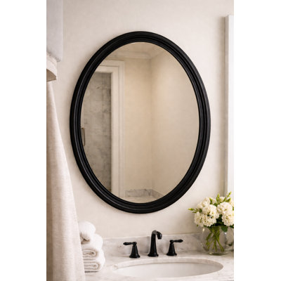 Miroir de salle de bain mural encadré, suspendu vertical ou horizontal, conception décorative légère