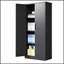 Armoire de rangement en métal 71 pouces, organisateur d'outils sécurisé avec tablettes réglables et portes verrouillables