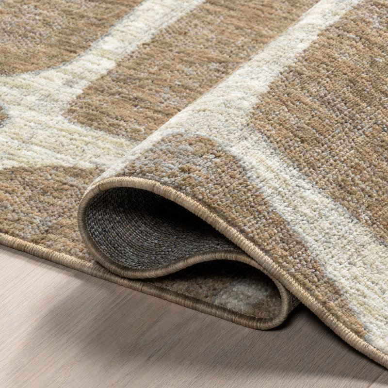 Tapis à motif géométrique moderne Aadhya, Rectangle 4pi x 6 pi