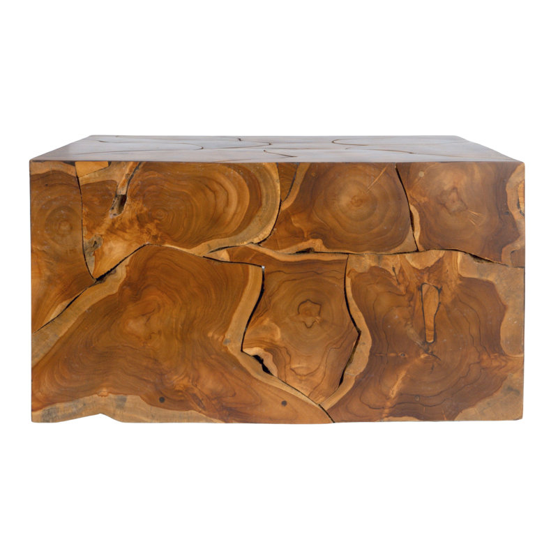 Table basse Mesa Teakwood Root Square, naturel, H 15,75 po x L 30 po x l 30 po 