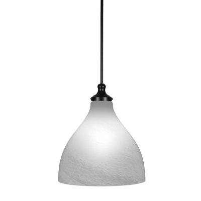 Luminaire suspendu suspendu nickel avec verre en marbre blanc de 16 po