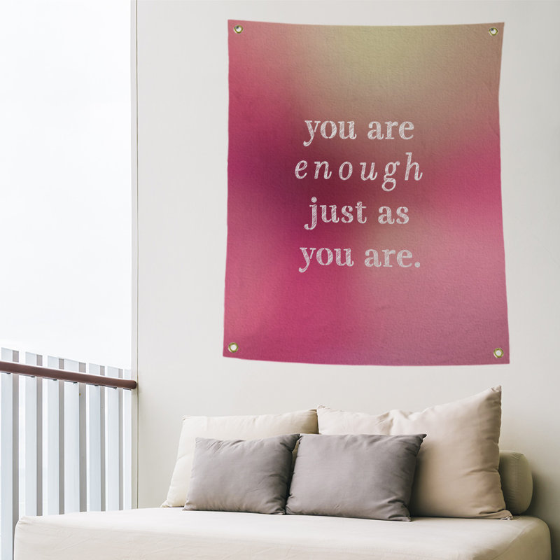 En polyester, vous êtes assez tapisserie quot, H 80 po x l 59 po, Lueur rose
