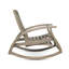Chaise berçante grise en bois avec repose-pieds-138915523