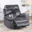 Fauteuil inclinable manuel en microfibre gris Hirah avec fonction porte-gobelet