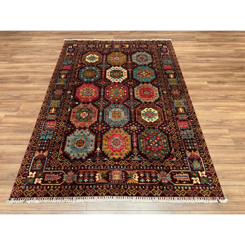 Tapis en laine et coton bourgogne Original