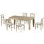 TREXM 7-Piece Wooden Dining Table Set Mutifunctional Extendable Table With 12" Leaf And 2 Drawers-1421385229-1421385226-1421385225