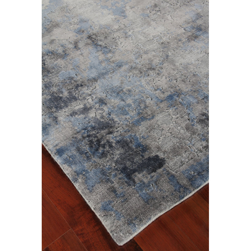 Reflections Abstract Area Rug in Silver, Rectangle 9' x 12'