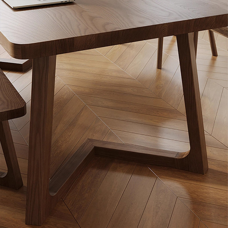Brown  Rectangular Solid Dining Table For Dining Room/Kitchen, 29.53”H x 55.12”L x 27.56”W