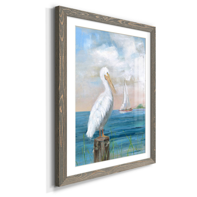 Pelican View I - Cadre photo, reproduction d'art sur papier, gris, H 37,5 po x l 27,5 po x P 1,5 po