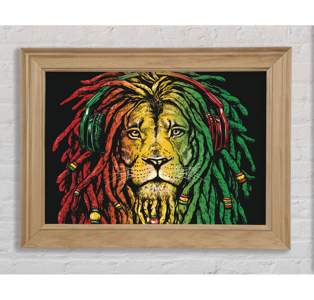 Rasta Lion - Einzelner Bilderrahmen Kunstdrucke