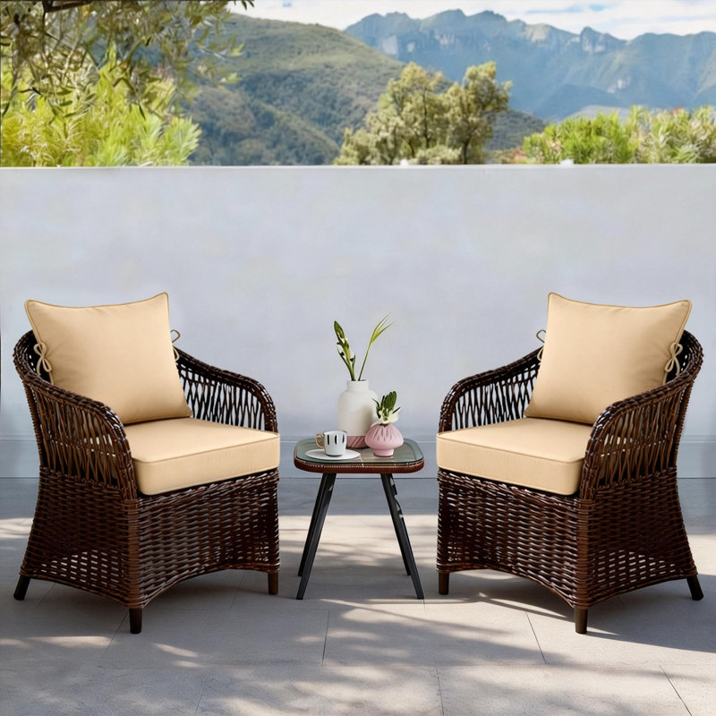 24 x 28 In Patio Furniture Cushions set of 2, Fade Resistant Outdoor Seat Cushions witj 4 pairs of Ties, Deep Seat Cushion for Seat Patio Chairs, Rattan Furniture, Wicker Seating, outdoor Adirondack Chair, Khaki